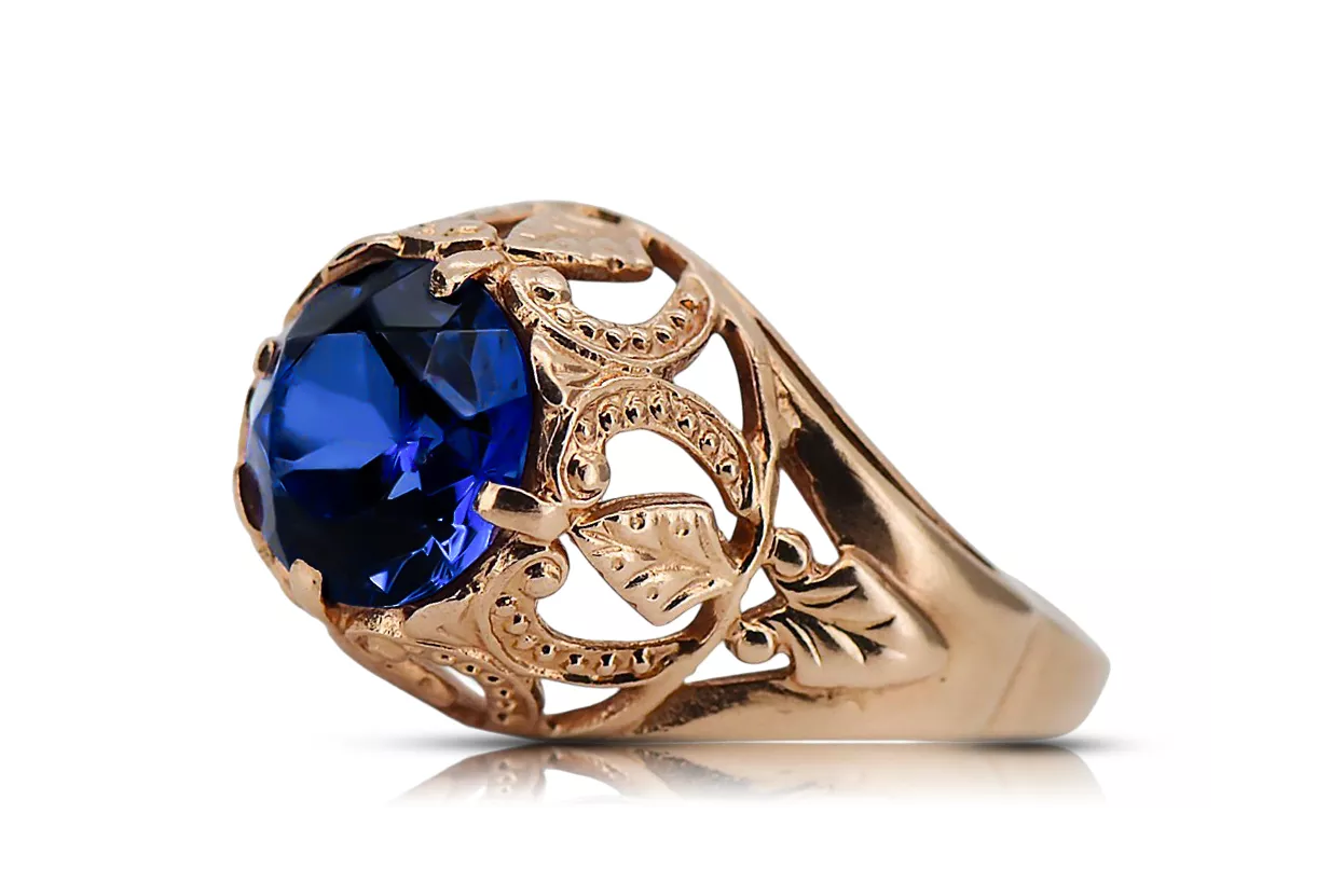 Ring Sapphire Original Vintage 14K Rose Gold Vintage Jewlery vrc080r Ring Sapphire Original Vintage 14K Rose Gold Vintage Jewlery vrc080r